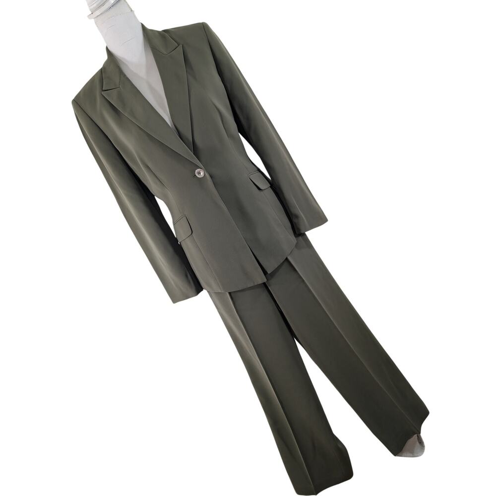 NWOT! KASPER! HEATHER GREEN ELEGANT 2 PC PANTS, JACKET/BLAZER SUIT SET! SIZE 8